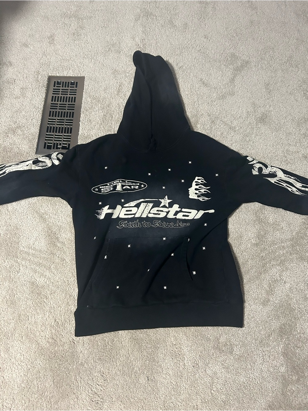 Hellstar Black Graphic Hoodie - Men’s Pullover Sweater